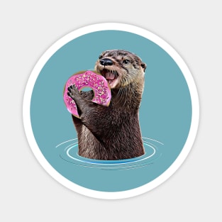 Otter with sweet donut Magnet